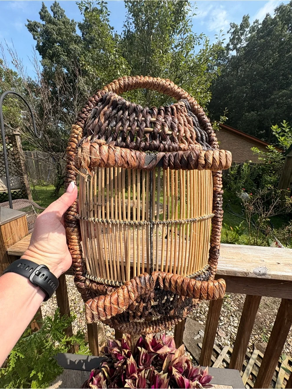 Handwoven Natural Brown Rattan Serving Tray